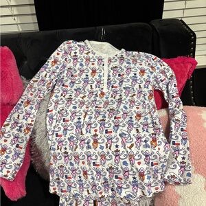 Roller Rabbit White and Multicolor Kids Pajama Set